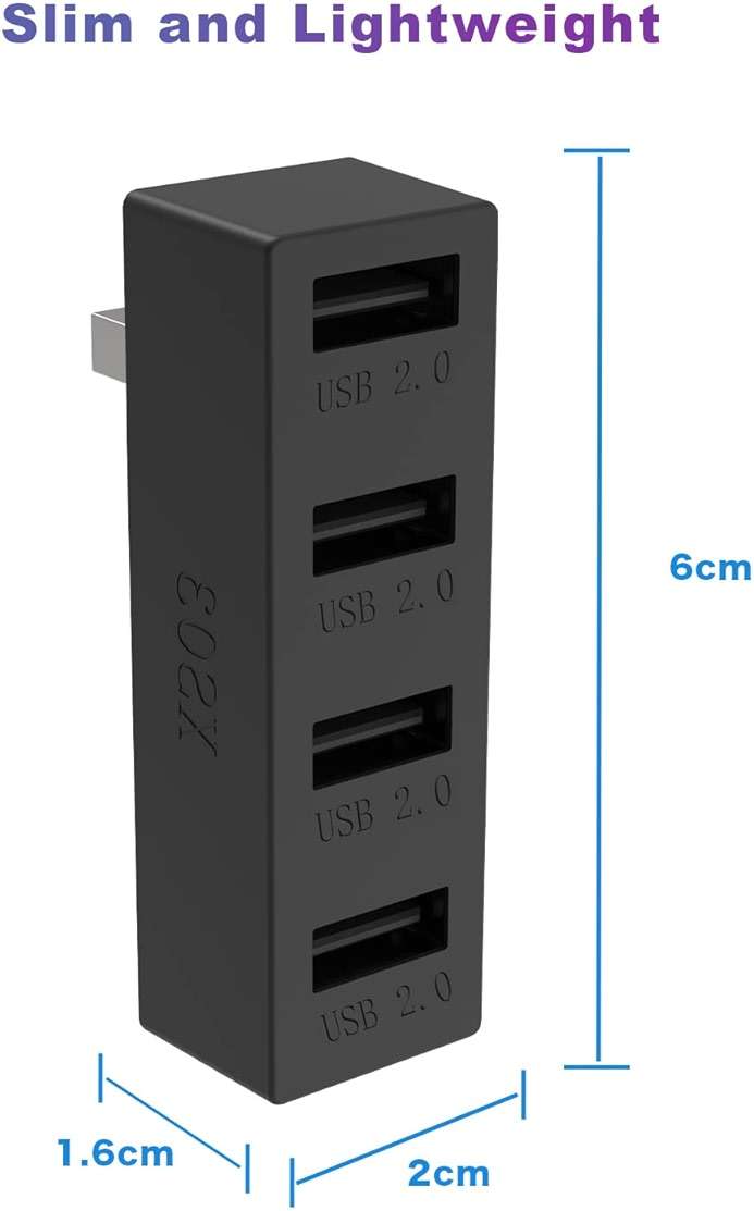 JZW-Shop 4 Ports USB Hub 2.0 for Xbox Series X, High Speed USB Hub Splitter Expansion Adapter Compatible with Xbox Series - Image 4