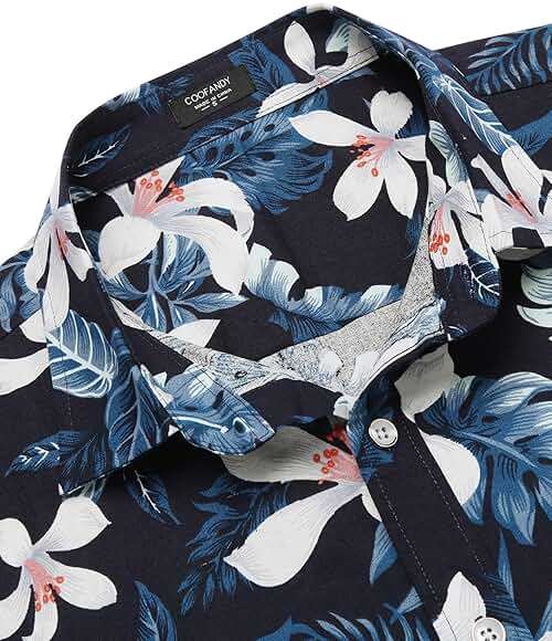 COOFANDY Mens Hawaiian Shirts Short Sleeve Casual Button Down Tropical Beach Shirt - Image 5