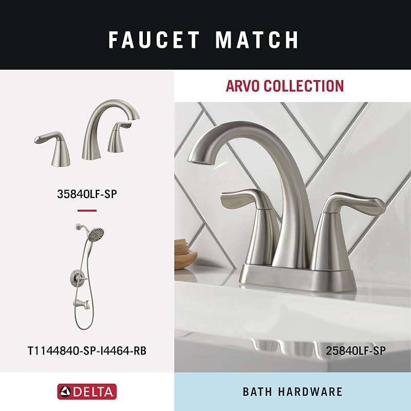 Delta ARV64-DN Arvo 4-Piece Bath Hardware Set 18-in Towel Bar w/ 6-in Extender, Toilet Paper Holder, Towel Ring, Hook, Brushed Nickel - Image 5