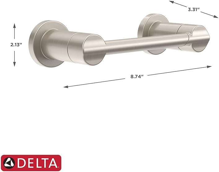 Delta Pivoting Toilet Paper Holder | SpotShield Brushed Nickel | Wall Mount | Nicoli Bathroom Accessories - Image 2