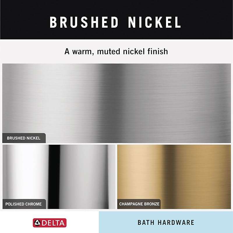 Delta Pivoting Toilet Paper Holder | SpotShield Brushed Nickel | Wall Mount | Nicoli Bathroom Accessories - Image 5