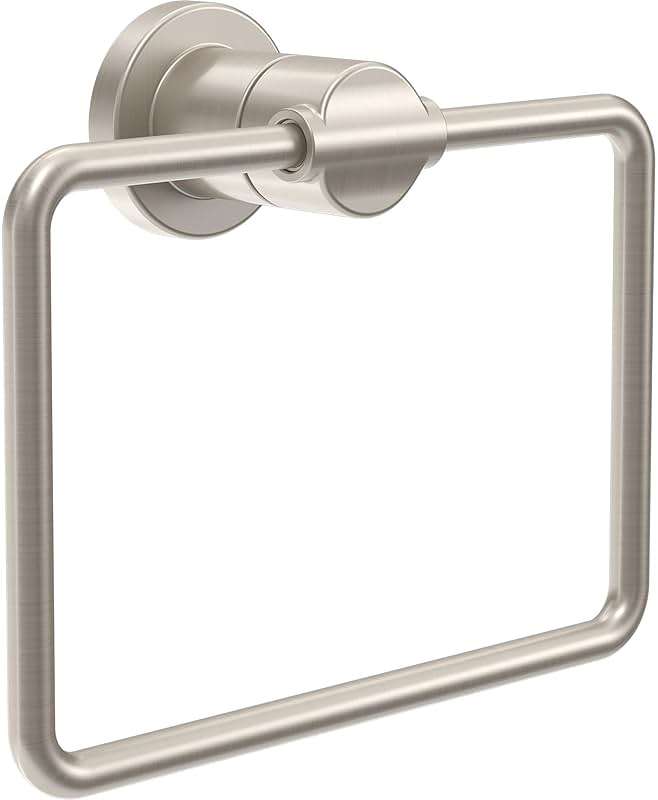 Delta Hand Towel Holder | Square SpotShield Brushed Nickel Ring for Hanging Towels in Kitchen, Bathroom | Nicoli Accessories - Image 1