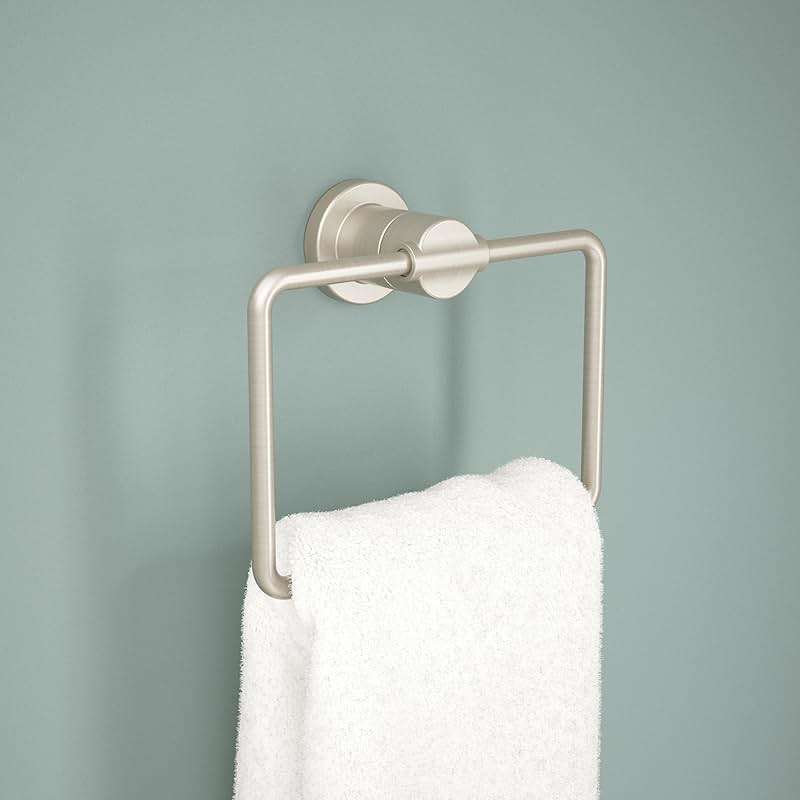 Delta Hand Towel Holder | Square SpotShield Brushed Nickel Ring for Hanging Towels in Kitchen, Bathroom | Nicoli Accessories - Image 4