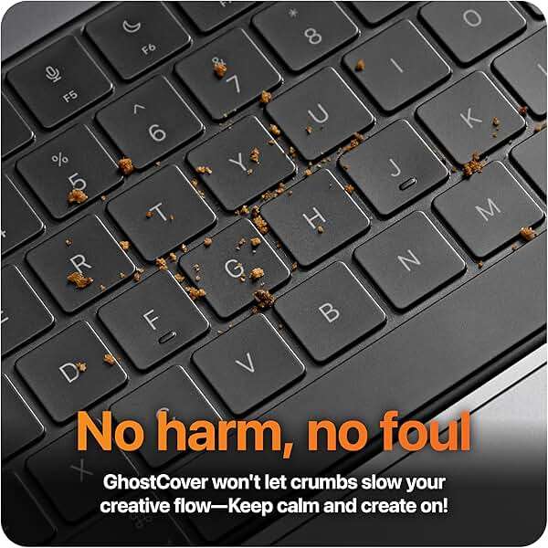 GhostCover Original Premium Ultra Thin Keyboard Cover Protector, Compatible with MacBook Pro 14"/16" M1-M5 Pro/Max, M2-M5 MacBook Air 13"/15", 2026 MacBook Neo 13" (Touch ID), US ANSI Layout, Clear - Image 4