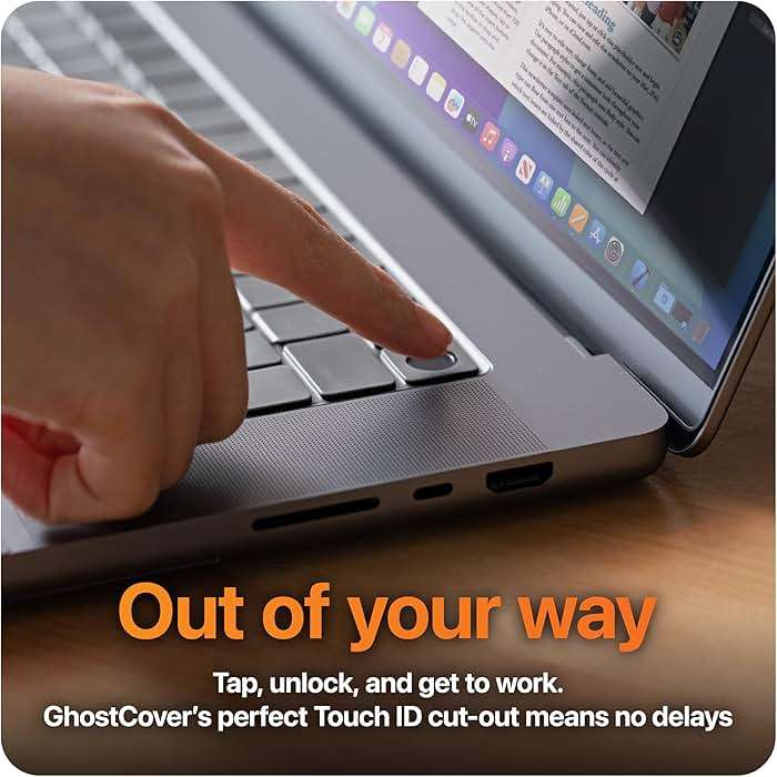GhostCover Original Premium Ultra Thin Keyboard Cover Protector, Compatible with MacBook Pro 14"/16" M1-M5 Pro/Max, M2-M5 MacBook Air 13"/15", 2026 MacBook Neo 13" (Touch ID), US ANSI Layout, Clear - Image 5