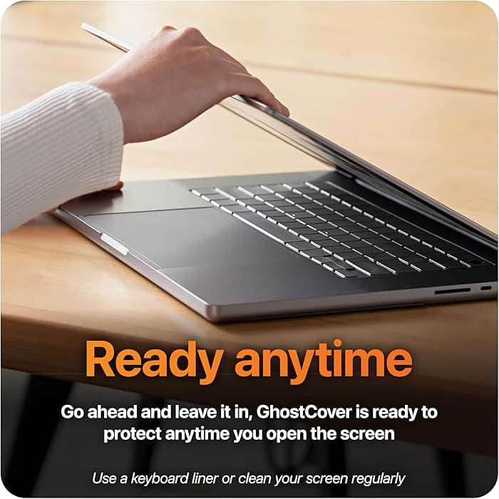 GhostCover Original Premium Ultra Thin Keyboard Cover Protector, Compatible with MacBook Pro 14"/16" M1-M5 Pro/Max, M2-M5 MacBook Air 13"/15", 2026 MacBook Neo 13" (Touch ID), US ANSI Layout, Clear - Image 6