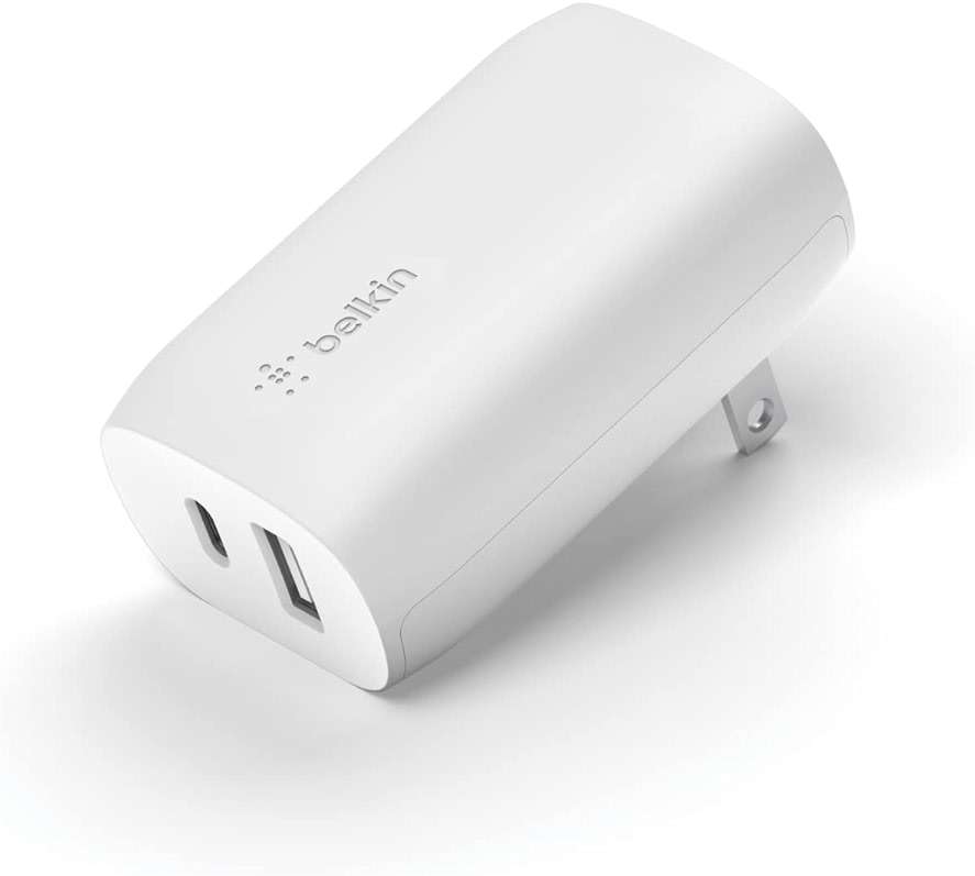 Belkin USB C Charger Block 37W - 25W USB-C Port + 12W USB-A Port for PPS Charging Apple iPhone 17, Air, Pro, Pro Max, AirPods, Samsung Galaxy S25, Nintendo Switch 2, Google Pixel 10, etc. - White - Image 1