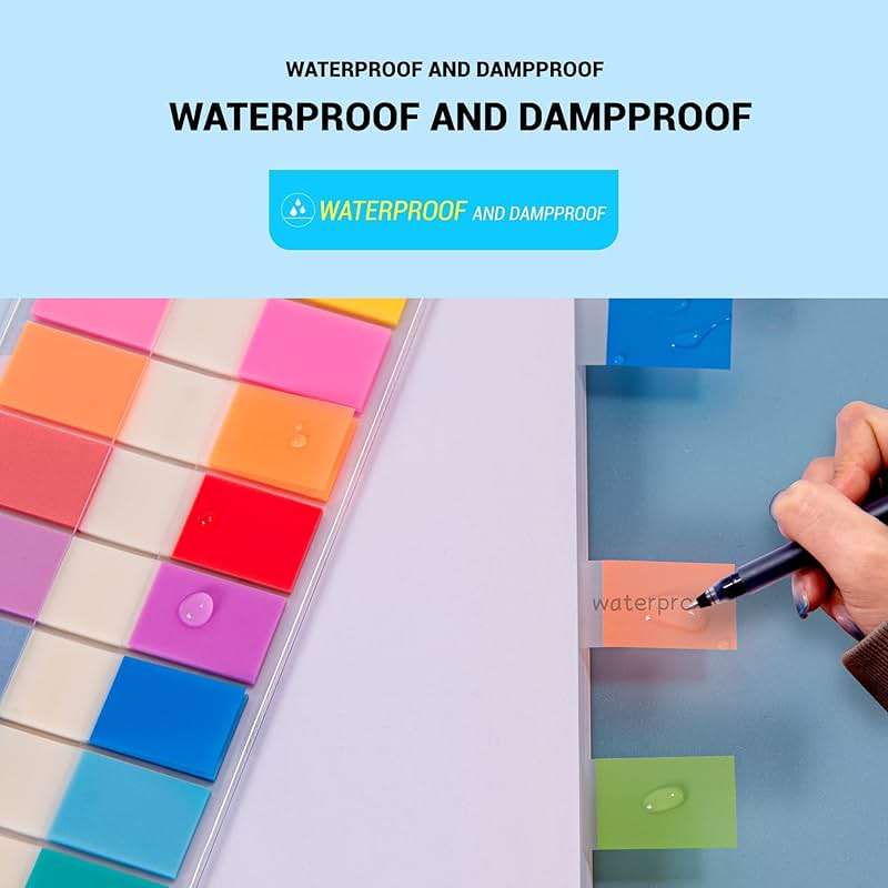 Golcellia Writable Sticky Tabs, 900 Pcs Transparent Sticky Page Marker Tabs for Document Organization, Teacher Supplies, Study Aids, Office Supplies, Colorful Tabs - Image 5