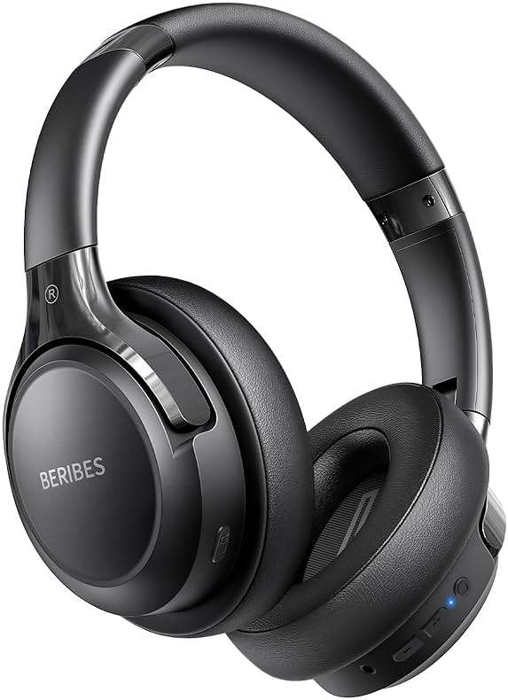 BERIBES Bluetooth Headphones Over Ear, 65H Playtime and 6 EQ Music Modes Wireless Headphones with Microphone, HiFi Stereo Foldable Lightweight Headset, Deep Bass for Home Office Cellphone PC Ect. - Image 1