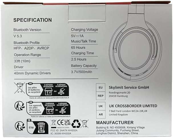 BERIBES Bluetooth Headphones Over Ear, 65H Playtime and 6 EQ Music Modes Wireless Headphones with Microphone, HiFi Stereo Foldable Lightweight Headset, Deep Bass for Home Office Cellphone PC Ect. - Image 8