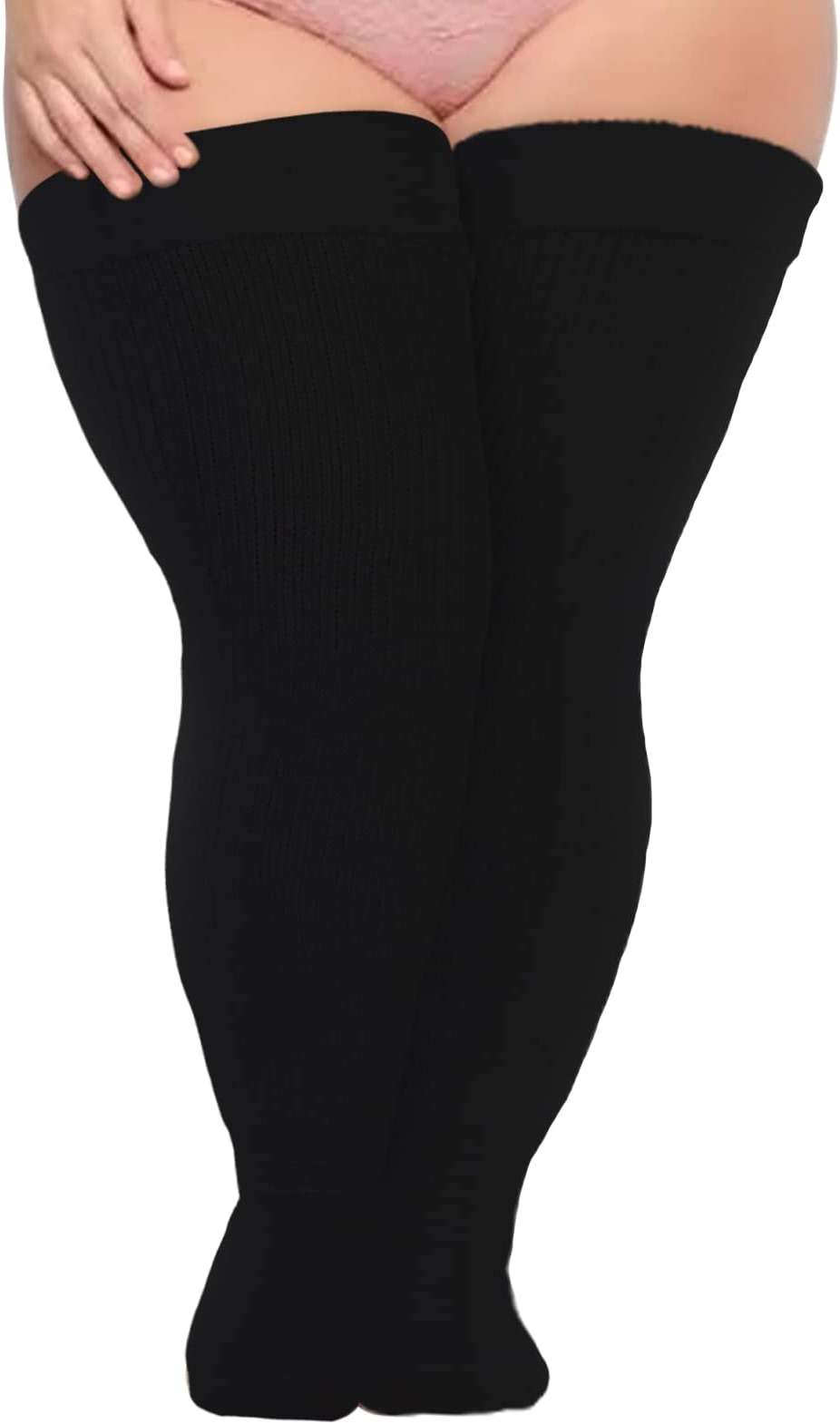 Neoviancia Plus Size Thigh High Socks for Thick Thighs - Extra Long Thick Knit Knee High Stockings Leg Warmers for Women - Image 1