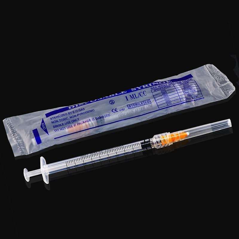 Disposable 1ml syringe with 25G 1inch Lab Supplies, Individually Packaged 50Pack - Image 6