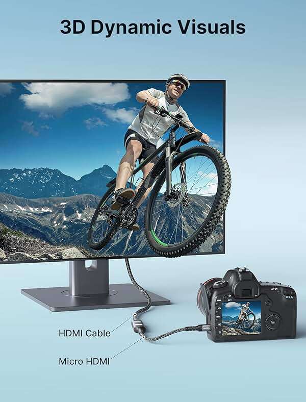 JSAUX Micro HDMI to HDMI Adapter, 4K@60Hz HDR 3D Dolby 18Gbps, Compatible with Raspberry Pi 5/Pi 4/Go Pro Hero/Nikon/Canon/Sony and Other Camera-Gray - Image 5