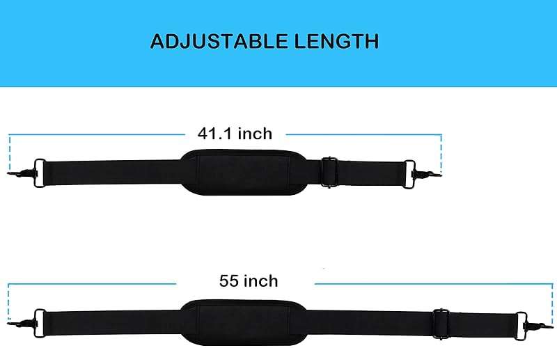 Universal Replacement Laptop Shoulder Strap, Durable 55" Adjustable Comfortable Belt with Metal Hooks for Briefcase, Computer Messenger Bag, Laptop Case Luggage/Duffel/Camera, (Black) - Image 6