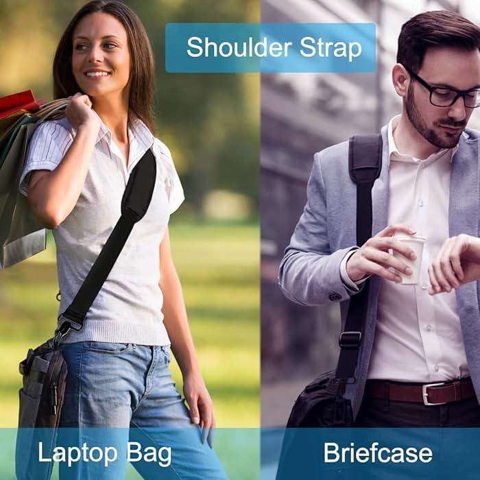 Universal Replacement Laptop Shoulder Strap, Durable 55" Adjustable Comfortable Belt with Metal Hooks for Briefcase, Computer Messenger Bag, Laptop Case Luggage/Duffel/Camera, (Black) - Image 7