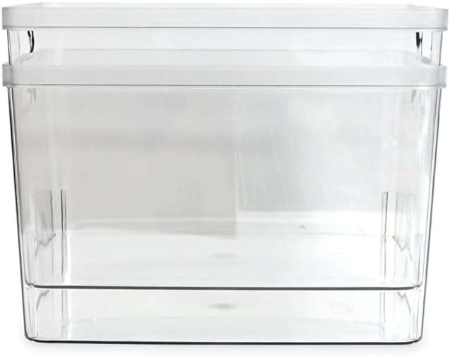 Isaac Jacobs 2-Pack Extra-Large Clear Storage Bins (11.5” L x 14” W x 9” H) w/Cutout Handles, Plastic Organizer for Home, for Kitchen, Fridge, Pantry, BPA Free, Food Safe (2-Pack, Extra-Large) - Image 5