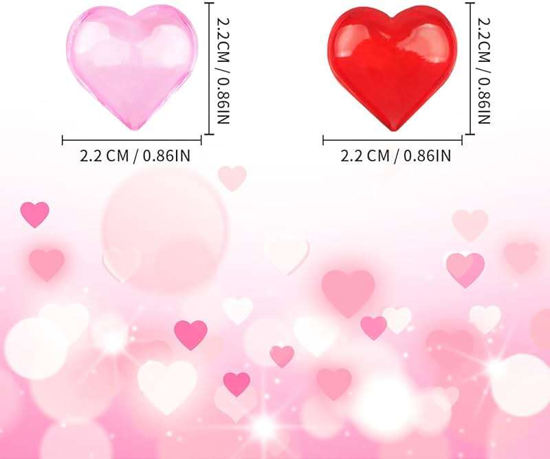 Fangoo 110 Pieces Red Pink Acrylic Heart Gems for Valentine's Day Decor Heart Rocks Vase Filler Table Scatter for DIY Crafts Engagement Wedding Anniversary Home Decoration - Image 3