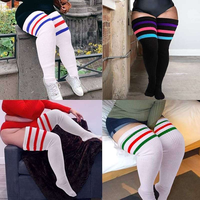 LOUSGUTA Plus Size Thigh High Socks for Thick Thighs- Extra Long Womens Cable Knitted Over Knee High Leg Warmer - Image 5