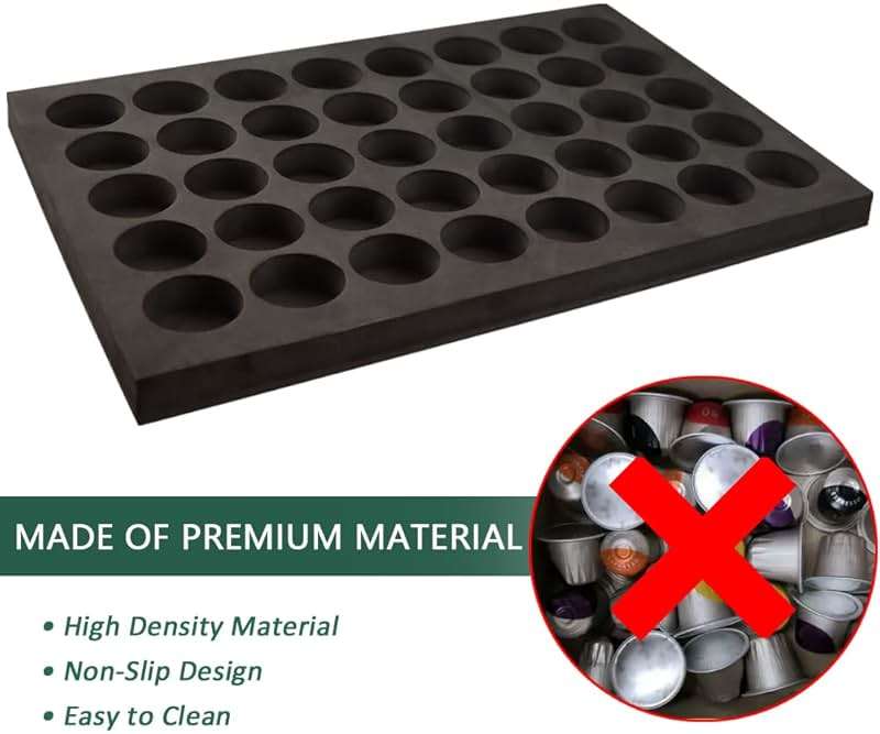 Coffee Pod Holder Compatible with KCup Keurig Pods Coffee Holder Drawer Organizer Tray for Kitchen Office Home Holds 40 Coffee Pods (16.5” X 11”) - Image 3