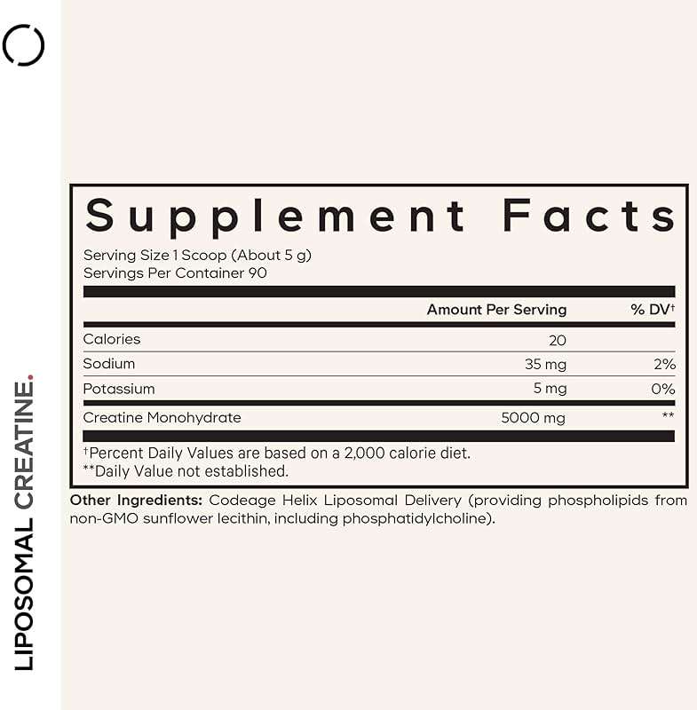 Codeage Liposomal Creatine Powder Supplement - 3-Month Supply - 5000mg Creatine Monohydrate Pre Workout & Post Workouts - Unflavored Creatine, Pure Creatine Powder, Creatinine for Sports - 90 Servings - Image 2
