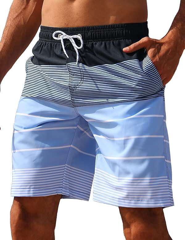 ELETOP Men's Swim Trunks Quick Dry Bathing Suit Swimming Board Shorts Mesh Lining Beach Swimwear - Image 1