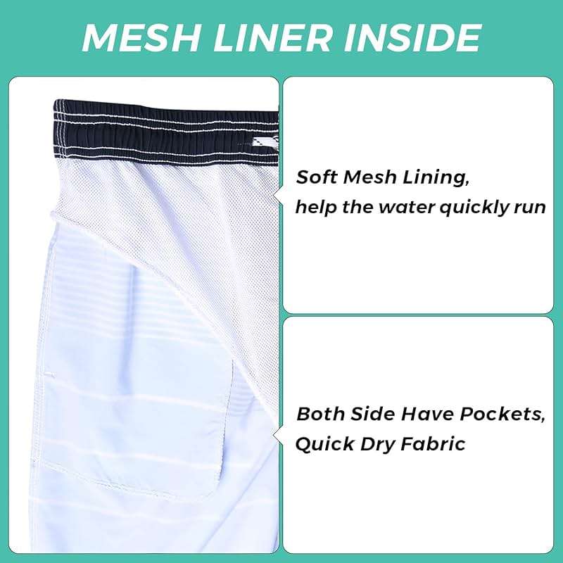 ELETOP Men's Swim Trunks Quick Dry Bathing Suit Swimming Board Shorts Mesh Lining Beach Swimwear - Image 3