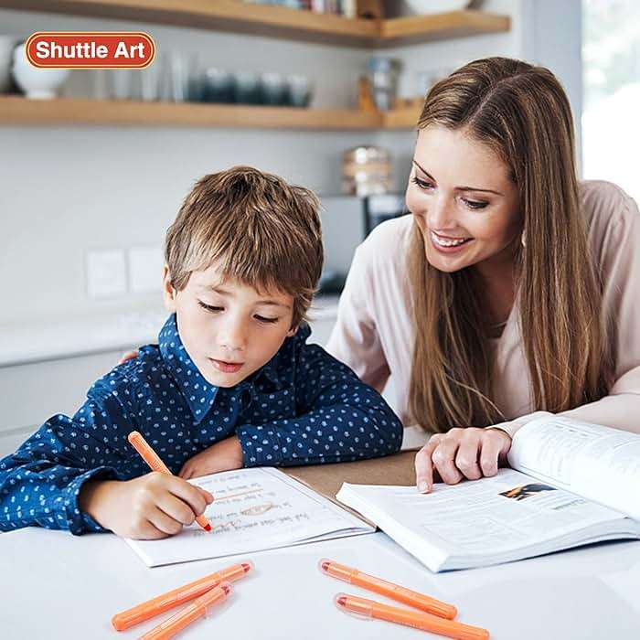 Shuttle Art 5 Pack Orange Gel Highlighters,Bible Highlighters,No Bleed Through, Bible Journaling Supplies,Great for Journaling, Highlighting and Studying - Image 2