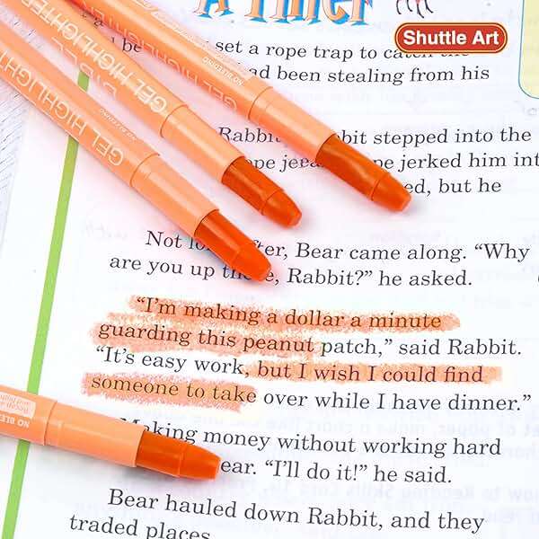 Shuttle Art 5 Pack Orange Gel Highlighters,Bible Highlighters,No Bleed Through, Bible Journaling Supplies,Great for Journaling, Highlighting and Studying - Image 4
