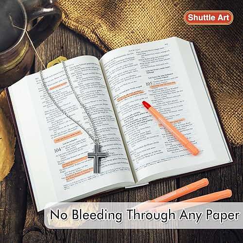 Shuttle Art 5 Pack Orange Gel Highlighters,Bible Highlighters,No Bleed Through, Bible Journaling Supplies,Great for Journaling, Highlighting and Studying - Image 5