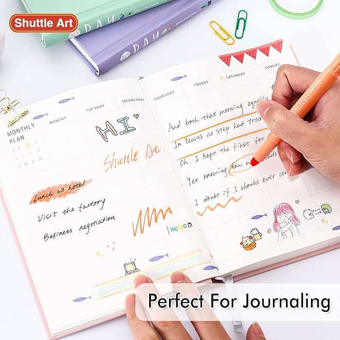 Shuttle Art 5 Pack Orange Gel Highlighters,Bible Highlighters,No Bleed Through, Bible Journaling Supplies,Great for Journaling, Highlighting and Studying - Image 6