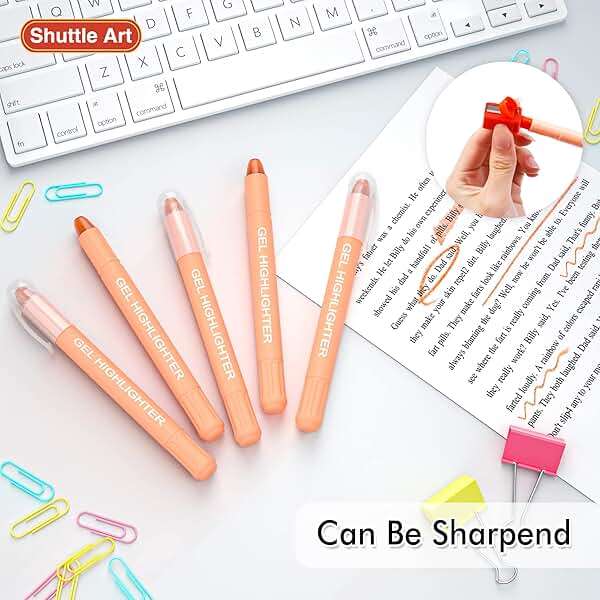 Shuttle Art 5 Pack Orange Gel Highlighters,Bible Highlighters,No Bleed Through, Bible Journaling Supplies,Great for Journaling, Highlighting and Studying - Image 7