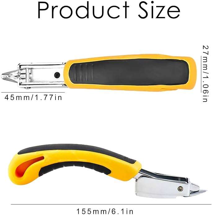 GEARLINTON Staple Remover Heavy Duty Upholstery Staple Puller Tool with Ergonomic Handle for Furniture, Carpet, Carton, Floor (2 Pack, Yellow) - Image 2