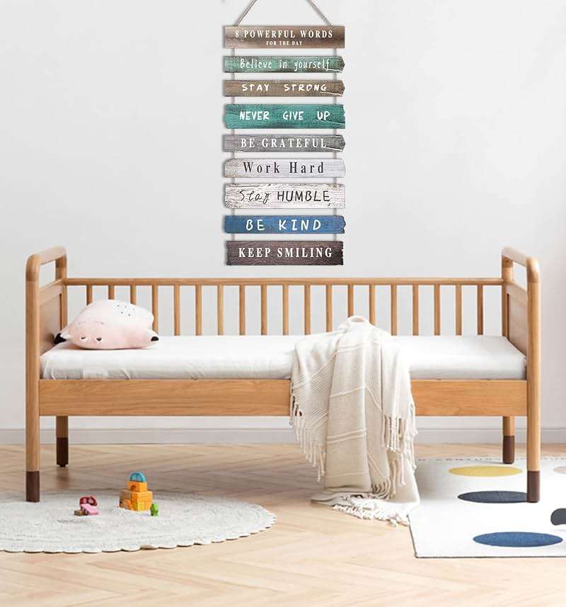 Inspirational Wall Art Decor for Office, Wooden Rustic Hanging Motivational Wall Art Decoration Sign, Inspiring Positive Quotes Wall Art for Home Living Room Bedroom Bathroom Classroom Gym 12"x24" - Image 5