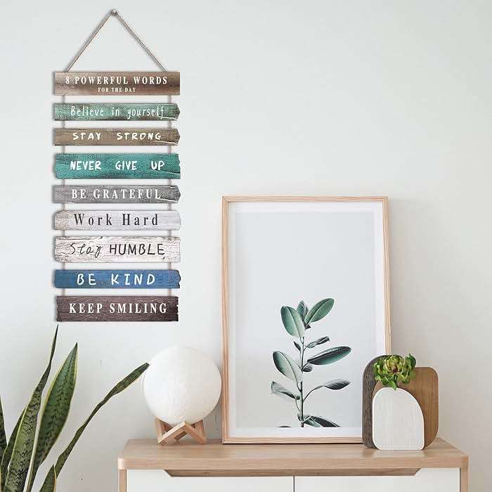 Inspirational Wall Art Decor for Office, Wooden Rustic Hanging Motivational Wall Art Decoration Sign, Inspiring Positive Quotes Wall Art for Home Living Room Bedroom Bathroom Classroom Gym 12"x24" - Image 6
