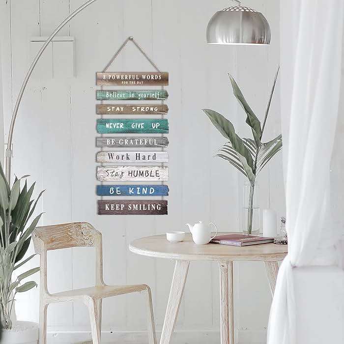 Inspirational Wall Art Decor for Office, Wooden Rustic Hanging Motivational Wall Art Decoration Sign, Inspiring Positive Quotes Wall Art for Home Living Room Bedroom Bathroom Classroom Gym 12"x24" - Image 7