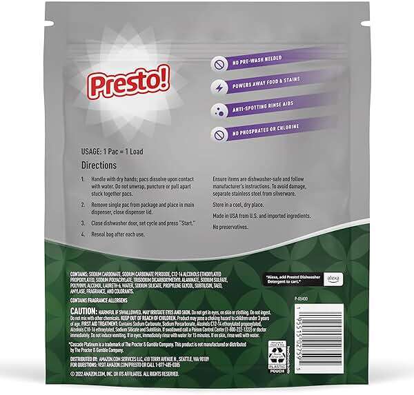 Amazon Brand - Presto! Triple Action Dishwasher Pacs, Lemon Scent, 70 Count - Image 2