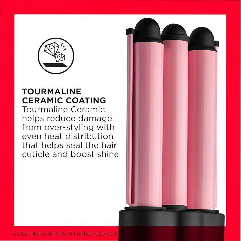 Revlon 3 Barrel Jumbo Hair Waver | Long-Lasting, Natural Looking Waves, (Pink) - Image 2