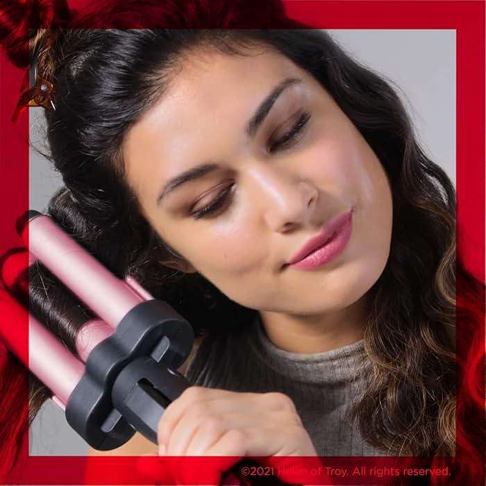 Revlon 3 Barrel Jumbo Hair Waver | Long-Lasting, Natural Looking Waves, (Pink) - Image 3