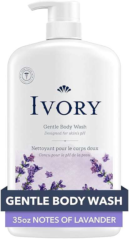 Ivory Body Wash, Designed for the Whole Family, Gentle Formula, Free of Dyes Heavy Perfumes Parabens Phthalates & Silicones, Lavender Scent, 35 oz - Image 1
