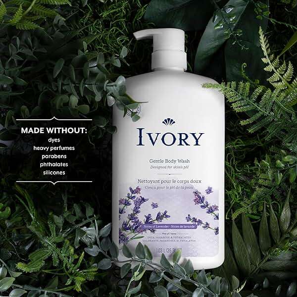 Ivory Body Wash, Designed for the Whole Family, Gentle Formula, Free of Dyes Heavy Perfumes Parabens Phthalates & Silicones, Lavender Scent, 35 oz - Image 2