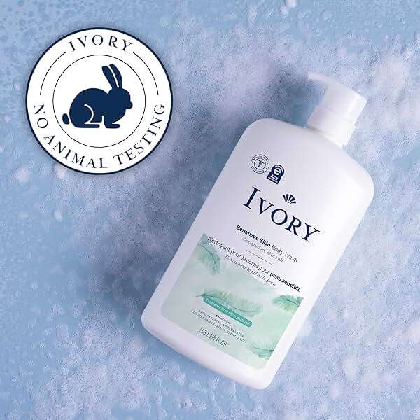 Ivory Sensitive Body Wash, Fragrance-Free, Designed for the Whole Family, Gentle Formula, Free of Dyes Heavy Perfumes Parabens Phthalates & Silicones, Designed for Skin's pH, 35 oz - Image 5