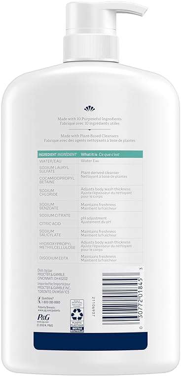 Ivory Sensitive Body Wash, Fragrance-Free, Designed for the Whole Family, Gentle Formula, Free of Dyes Heavy Perfumes Parabens Phthalates & Silicones, Designed for Skin's pH, 35 oz - Image 7