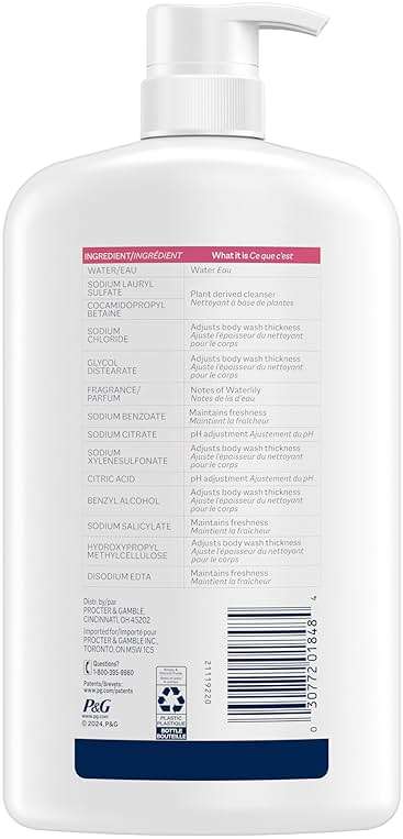Ivory Body Wash, Designed for the Whole Family, Gentle Formula, Free of Dyes Heavy Perfumes Parabens Phthalates & Silicones, Designed for Skin's pH, Water Lily Scent, 35 oz - Image 7