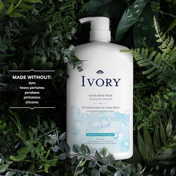 Ivory Body Wash, Designed for the Whole Family, Gentle Formula, Free of Dyes Heavy Perfumes Parabens Phthalates & Silicones, for Sensitive Skin, Designed for Skin's pH, Original Scent, 35 oz - Image 2