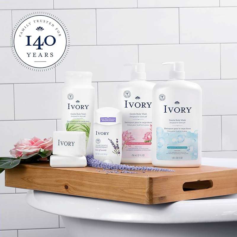 Ivory Body Wash, Designed for the Whole Family, Gentle Formula, Free of Dyes Heavy Perfumes Parabens Phthalates & Silicones, for Sensitive Skin, Designed for Skin's pH, Original Scent, 35 oz - Image 6