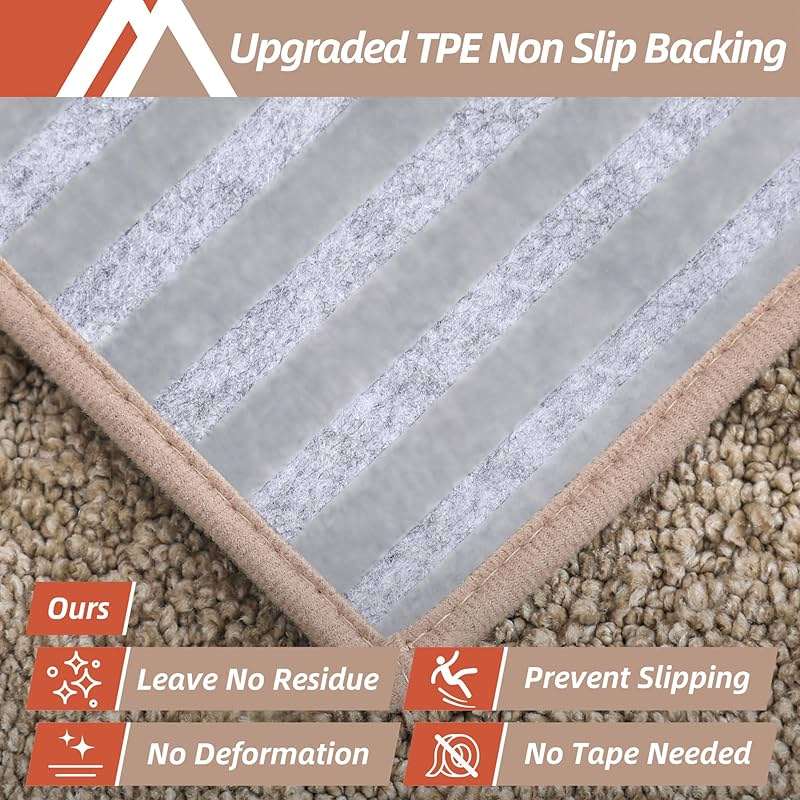 COSY HOMEER Stair Treads for Wooden Steps 9"x28", Washable Non Slip Carpet Stair Treads, Soft Peel and Stick Stair Tread, Reusable Pet Friendly Polyester Stair Runner Rugs for Kids, Elders,Beige,15pcs - Image 4