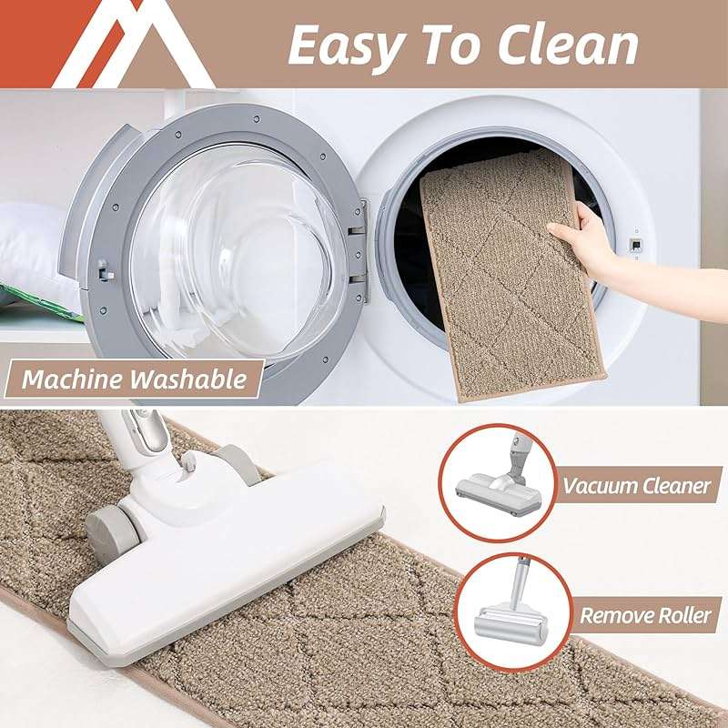 COSY HOMEER Stair Treads for Wooden Steps 9"x28", Washable Non Slip Carpet Stair Treads, Soft Peel and Stick Stair Tread, Reusable Pet Friendly Polyester Stair Runner Rugs for Kids, Elders,Beige,15pcs - Image 5