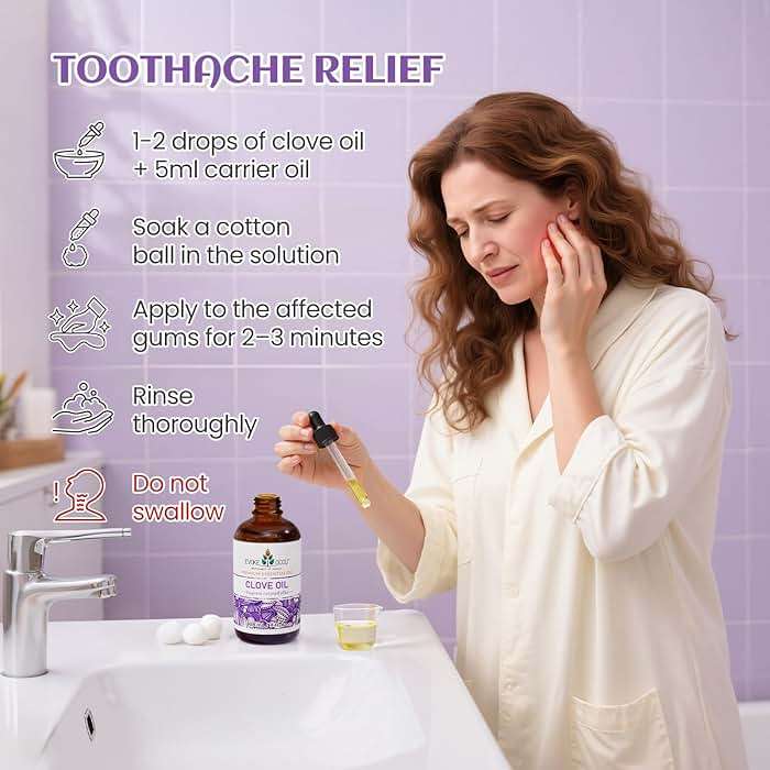 EVOKE OCCU Clove Oil for Teeth and Gums - Oral Care, Toothache Relief & Fresh Breath - DIY Mouthwash - 4 Fl Oz - Image 2