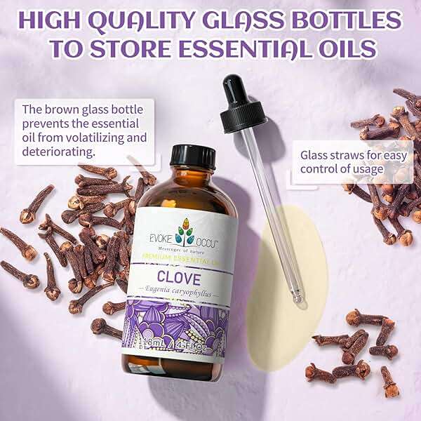 EVOKE OCCU Clove Oil for Teeth and Gums - Oral Care, Toothache Relief & Fresh Breath - DIY Mouthwash - 4 Fl Oz - Image 9