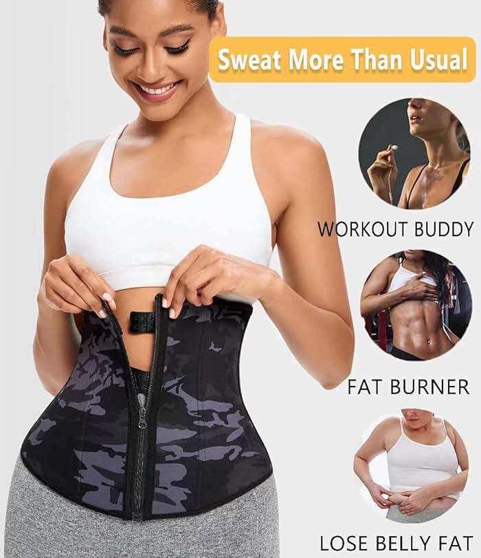 ANGOOL Neopren Waist Trainer for Women,Workout Plus Size Trimmer Belt Sauna Sweat Corset Cincher with Zipper - Image 4